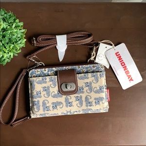 Cat and Floral Print Crossbody Wallet/ Small Purse